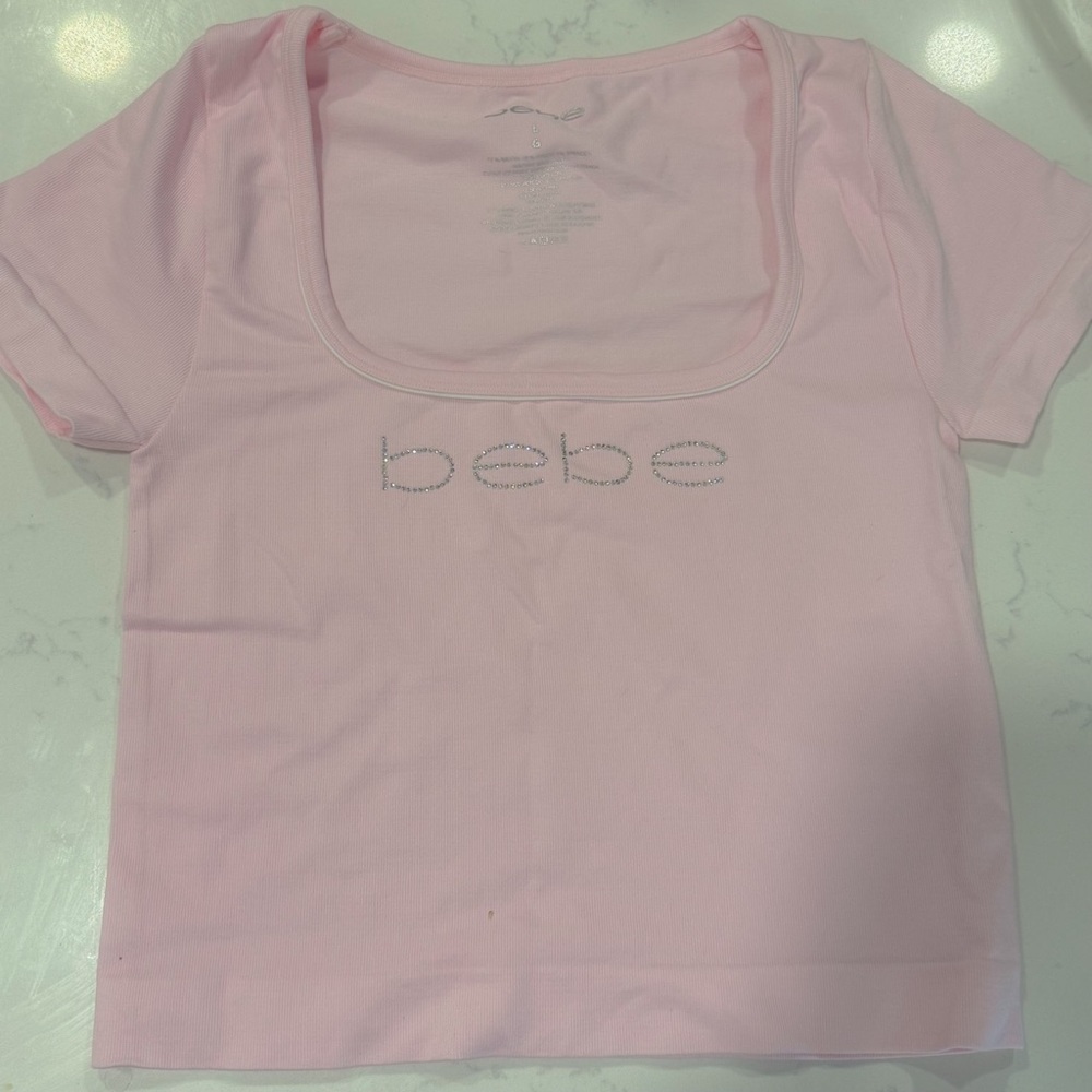✨3/$20 Bebe pink baby tee crop top